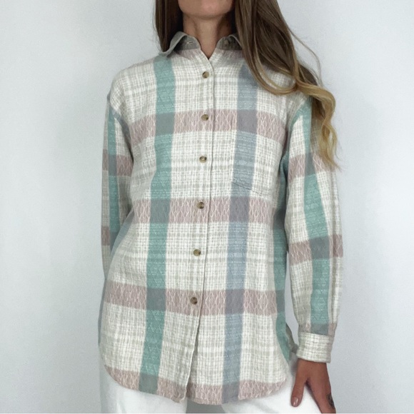 Vintage Plaid Button-Front Top | Size M - Picture 8 of 12